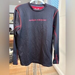 Under Armour Black and Red Long Sleeve Shirt